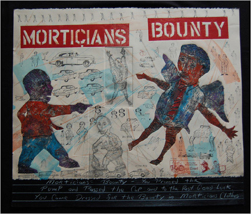 Morticians Bounty print by print maker Bruce Thayer